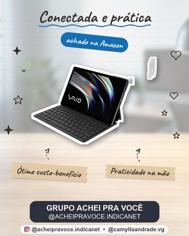 Tablet VAIO TL10 8GB 128GB Octa-Core, Tela 10.4" 2K, 4G, com Teclado