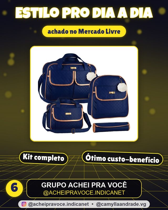 Kit Bolsa Maternidade Azul-marinho com Mochila e Trocador Bambinelli
