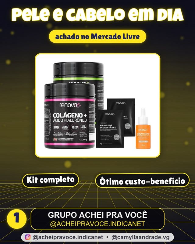 Kit 2 Colágenos com Ácido Hialurônico Renova Be + Sérum Vitamina C + Sachês Sérum Firmadors