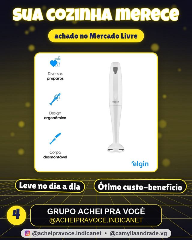 Mixer De Mão 200w Compacto Leve E Ergonômico MIX1001 Elgin