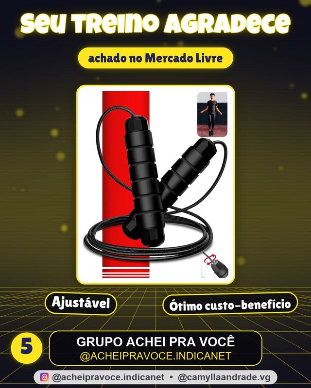 Corda de Pular Speed Rope 3M Profissional Academia Cross Fit com Rolamento Duplo Cabo de Aço e Pegadores Emborrachados Ajustável