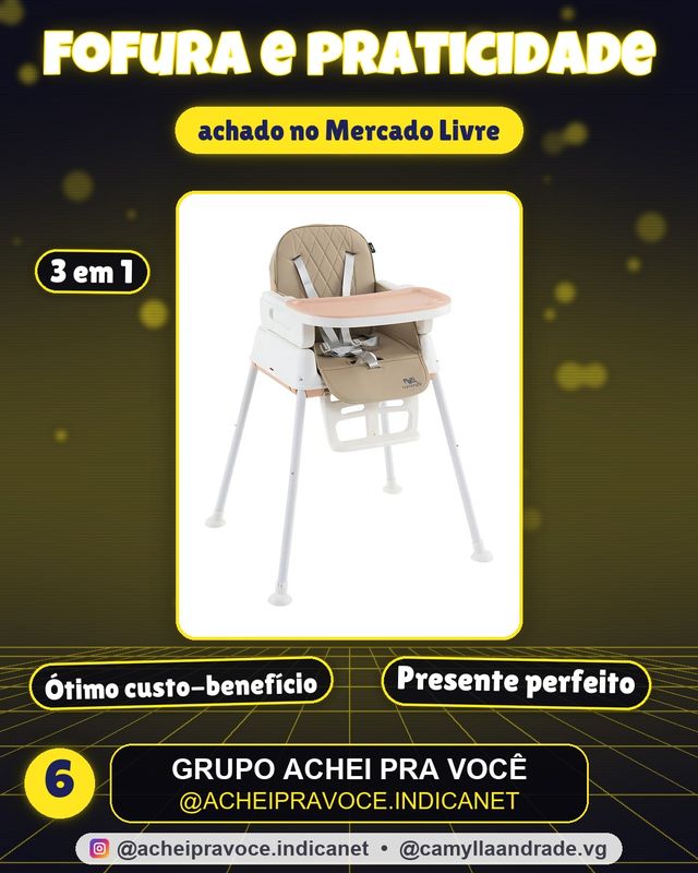 Cadeira De Alimentação Infantil 3 Em 1 Harmony Maxi Baby - Bege