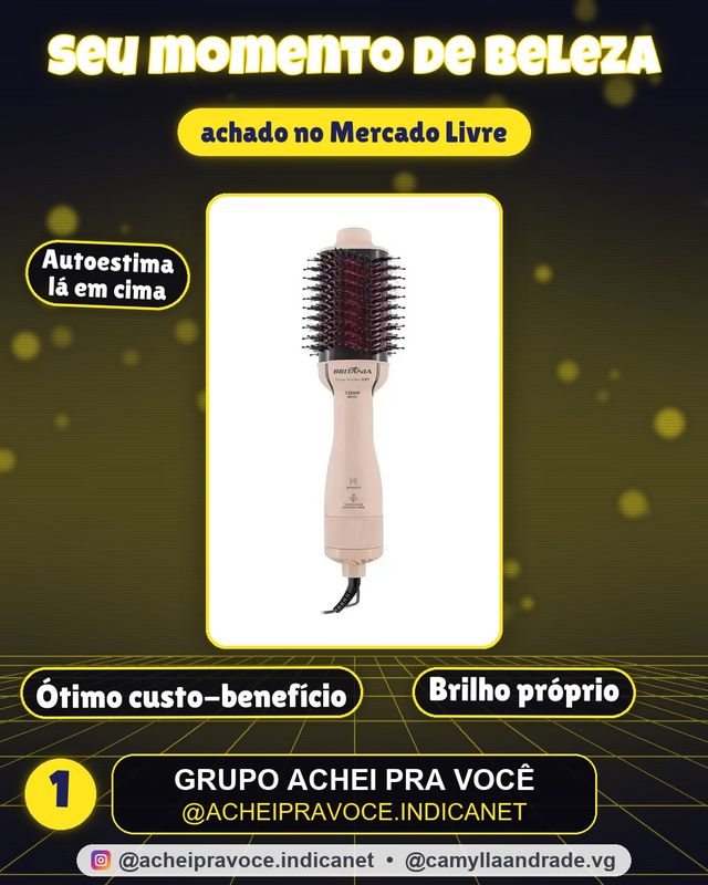Escova Secadora Britânia Bec07r 4 Em 1 1300w Rosa 127/220v