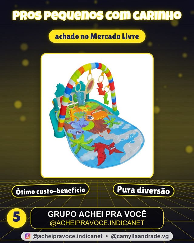 Tapete de Atividades Para Bebê Piano Play Funny Dino Maxi Baby