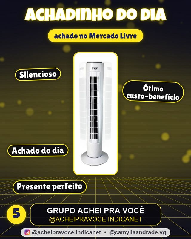 Wincy FXV01011 Circulador Ar Turbo Silencioso 3 Velocidades
