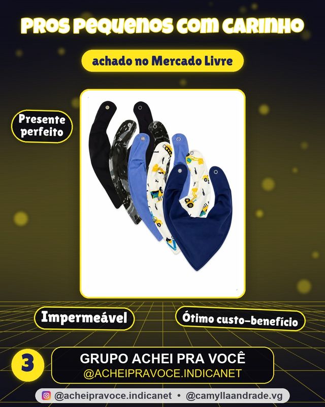 Babador Bandana Bebê Impermeável, Kit 5, Premium Eternizare Babador Impermeável Para Bebê Un