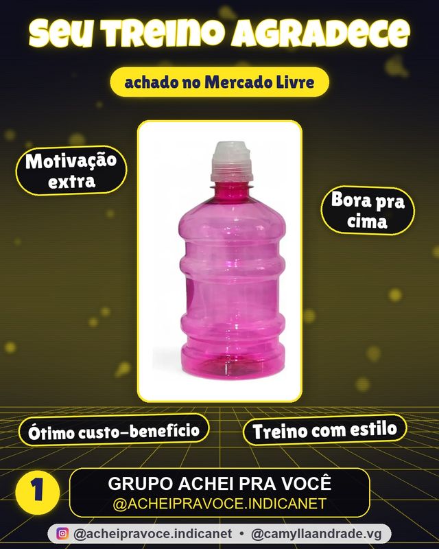 Garrafa De Água Galão Squeeze 500ml Treino Fitness Top Rosa