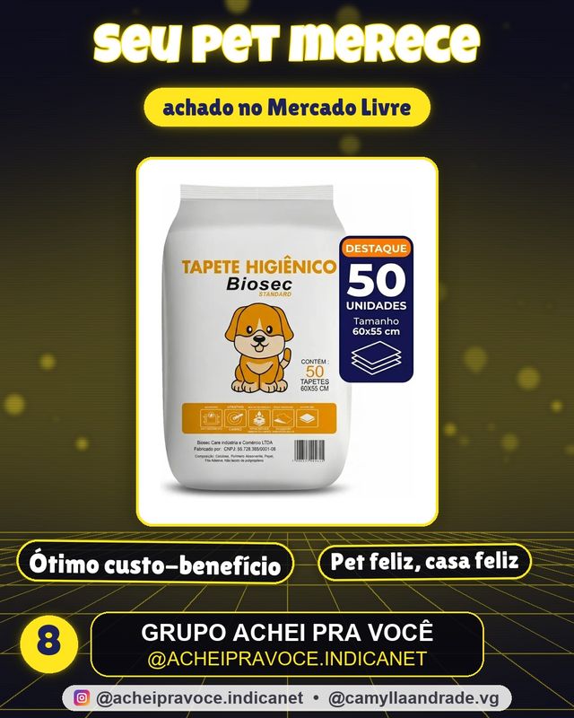 Tapete Higiênico para Cachorro 50 Unidades 60x55cm com Gel Absorvente Fralda Manta Pet Cão Com Fitas Adesivas Anti Odor Atrativo Canino