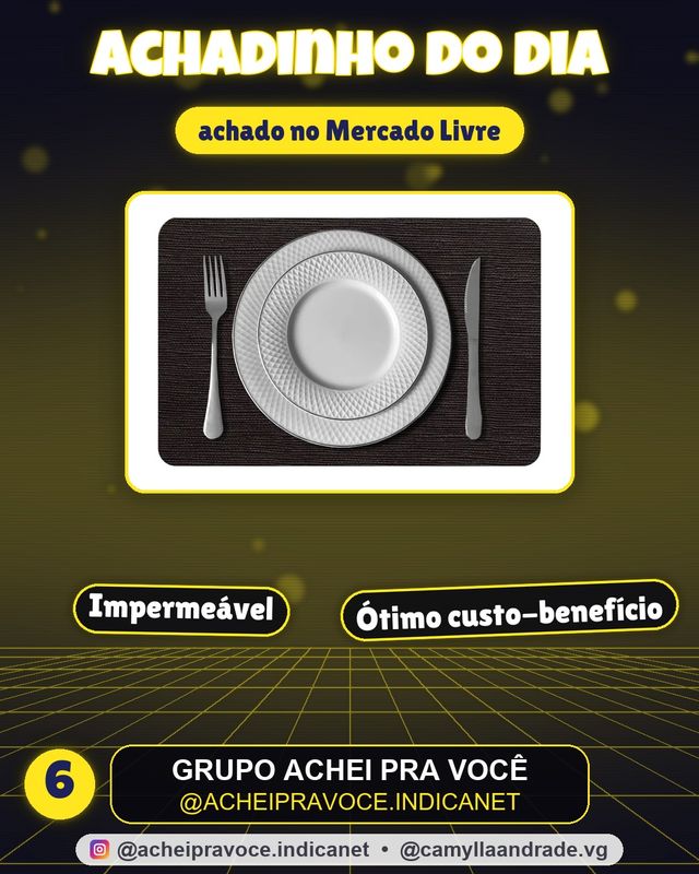 6 Jogo Americano Juta Marrom - Impermeável Limpa Facil Pvc Idealiza