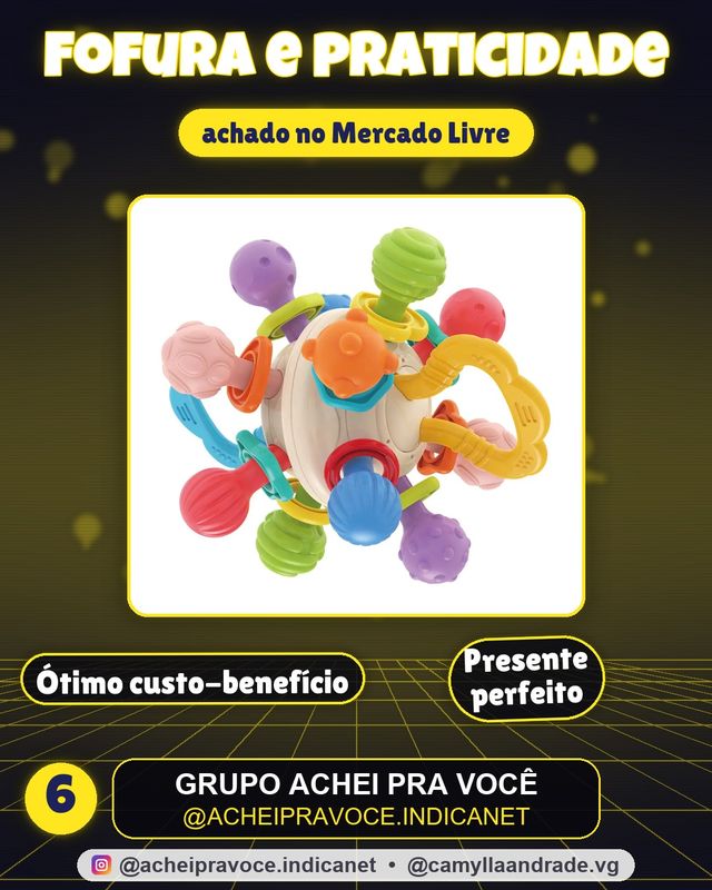 Mordedor Chocalho Bebê Bola Sensorial Massageador Maxi Baby