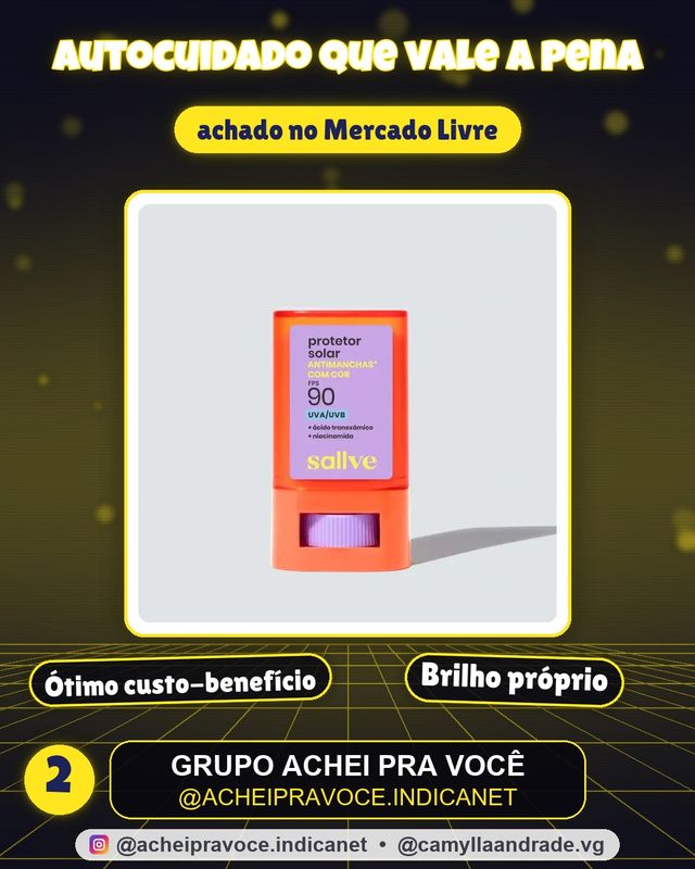 Protetor Solar Antimanchas Com Cor 2 Em Bastão 90fps Sallve