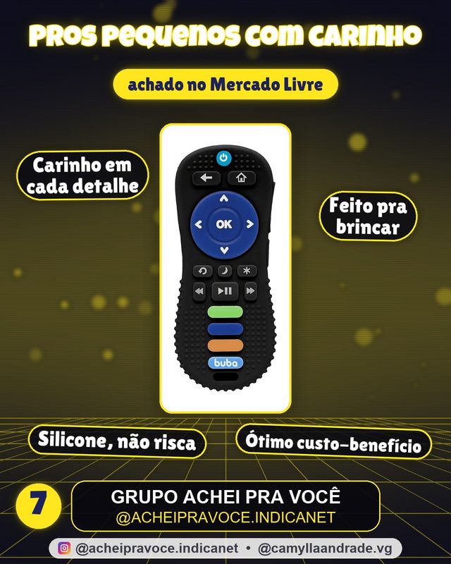 Mordedor Controle Remoto Buba Silicone Flexível Bebês +4m