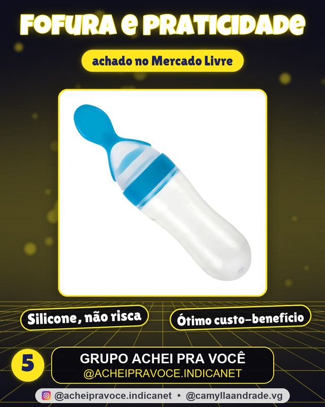 Mamadeira Sunnuo Colher Dosadora Silicone Bebê 90ml Azul