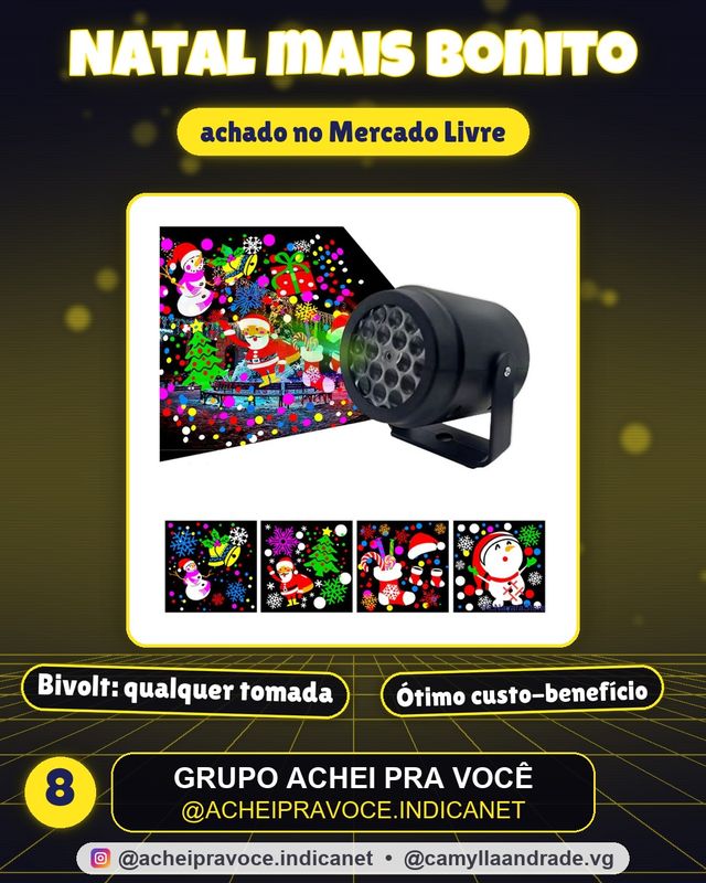 Projetor Natal Led 16 Padrões Bivolt BeArt