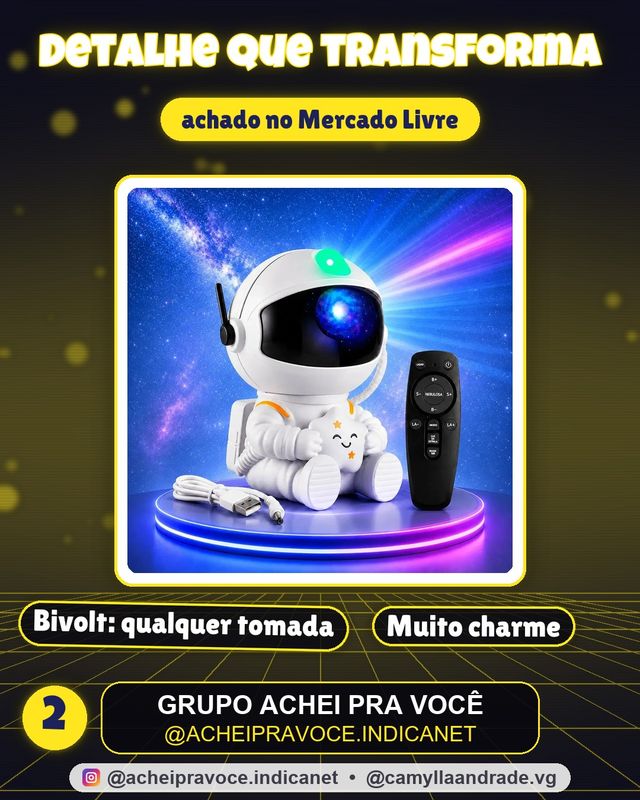 Luminária Astronauta Led Infantil Galáxia Estrela Branco Luz Colorida Céu Teto De Mesa Cupula Decorativa Para Quarto Rgb Noturna Bivolt Portatil Lua Art Light