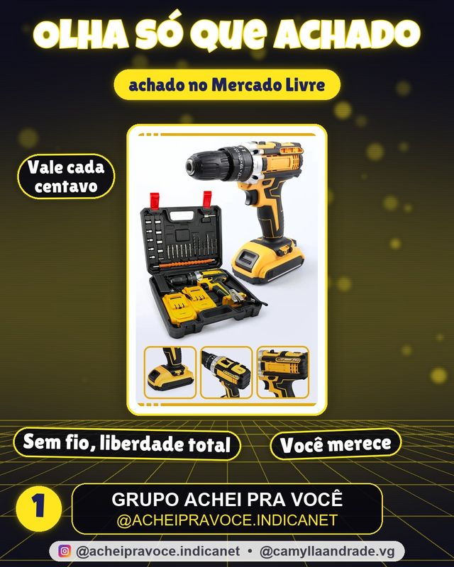 Furadeira Parafusadeira de Impacto Sem Fio Com 2 Baterias Recarregável e Maleta De Acessórios Multifuncional Com Luz De Led Uso Profissional E Doméstico Mackie Ferramentas