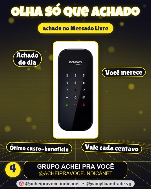 Fechadura Digital De Sobrepor Fr 101 V Preta Intelbras