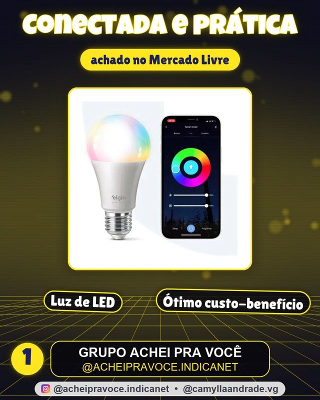 Lâmpada Led 10w Rgb Inteligente Wifi Smart Color - Elgin