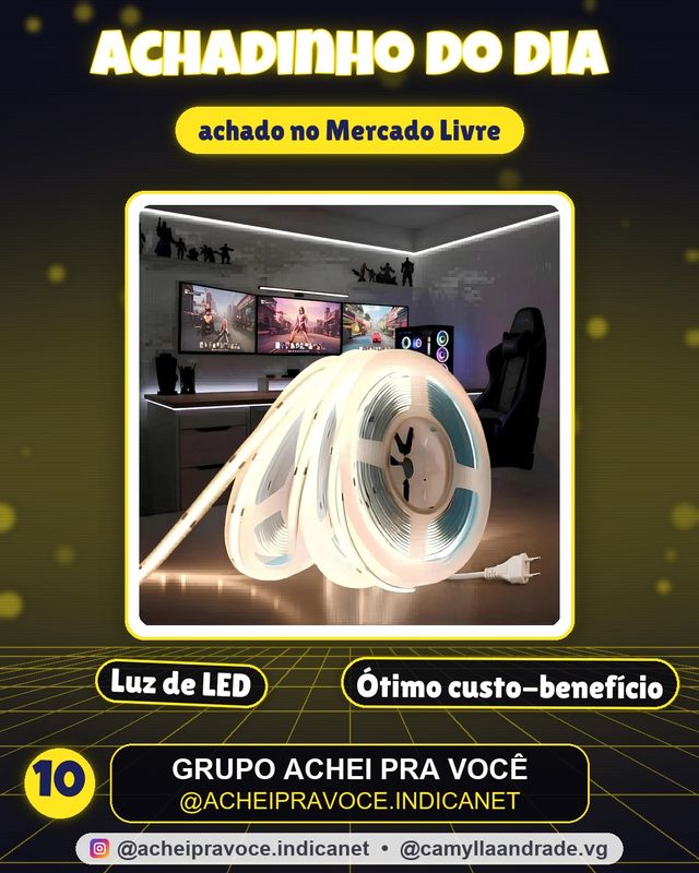 Fita Led Cob 10 Metros Direto Na Rede 150w/ 320led Perfil Branco Neutro 110v