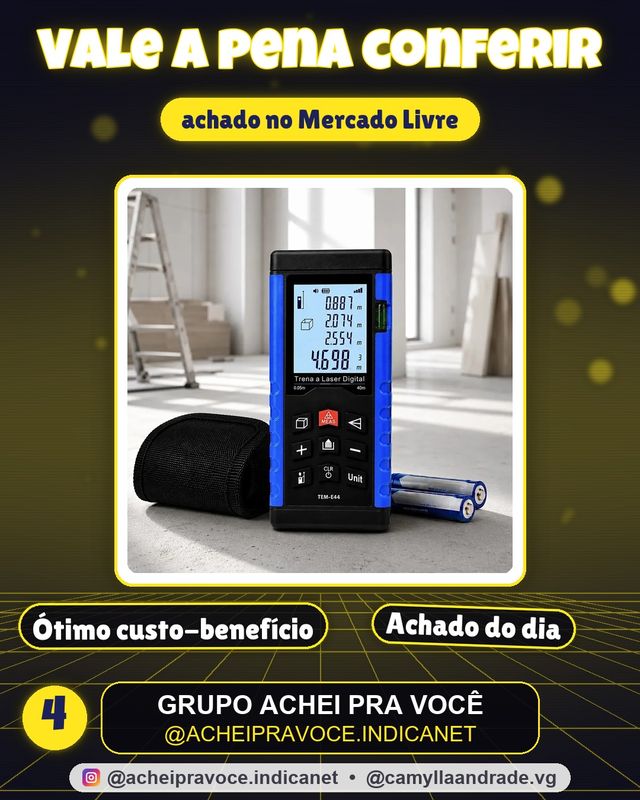 Trena Laser Digital 40m Medidor Distância Área e Volume Profissional Alta Precisão Medição Rápida