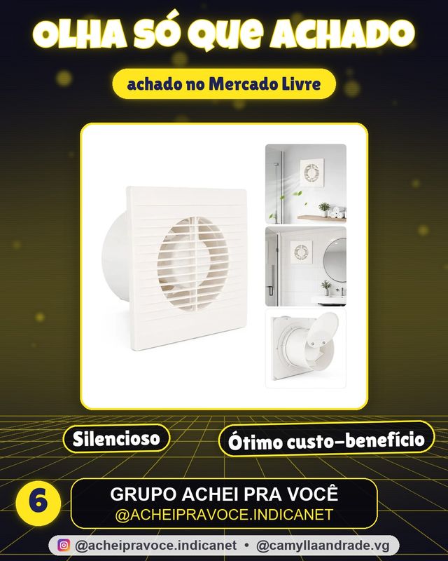 Exaustor Banheiro Parede 100mm Silencioso Potente Ventilacao