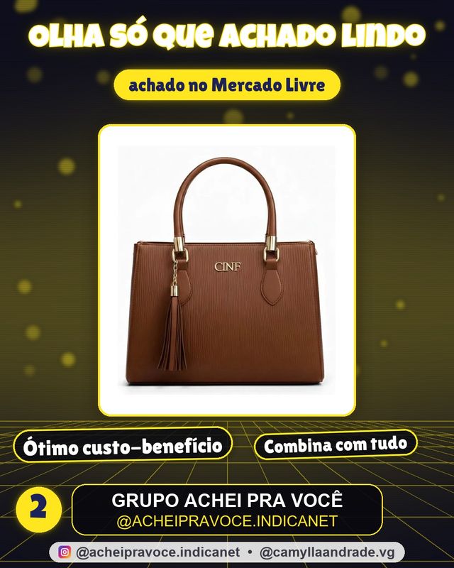 Bolsa Feminina Média Transversal Tote De Mão Cor Caramelo