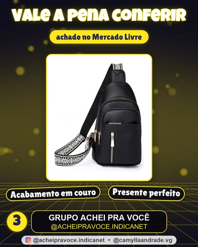 Sambouro Pochete Feminina Transversal Pochete Feminino Couro(Preto)