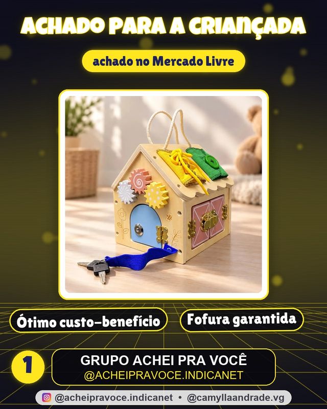 Brinquedo Educativo Montessori Casinha De Atividades Madeira