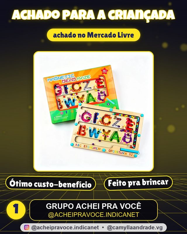 Brinquedo Educativo Brinquedo Montessori Brinquedos De Madeira Brinquedo Magnetico Infantil Brinquedo Educativo Infantil Tabuleiro Magnetico Letras Alfabeto Labirinto Cores Aprendizagem Crianca Desenv