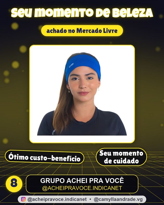 Faixa De Cabelo Elástica Headband Esportiva Proteção Uv50+ Cor Azul Tamanho Único