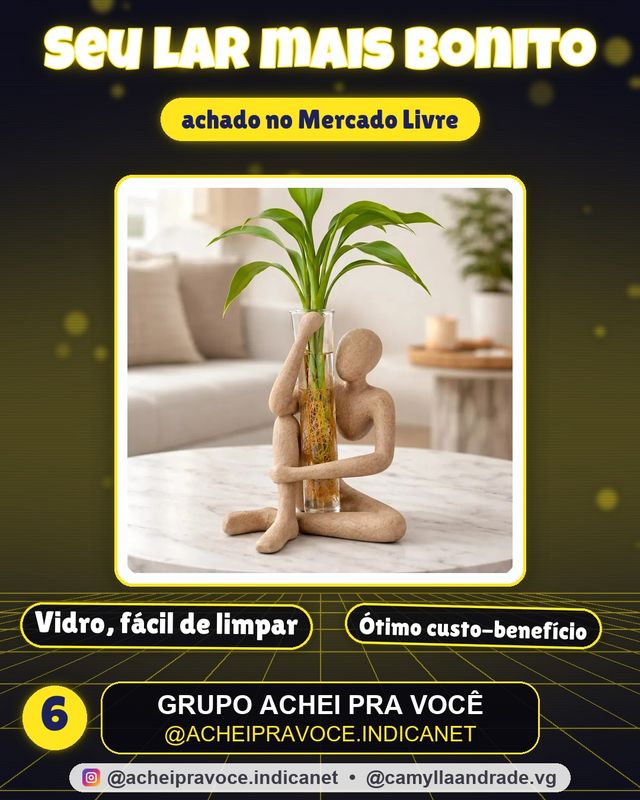 Vaso Decorativo Pensador Com Tubo De Vidro Para Plantas Cor Marrom-claro Areia