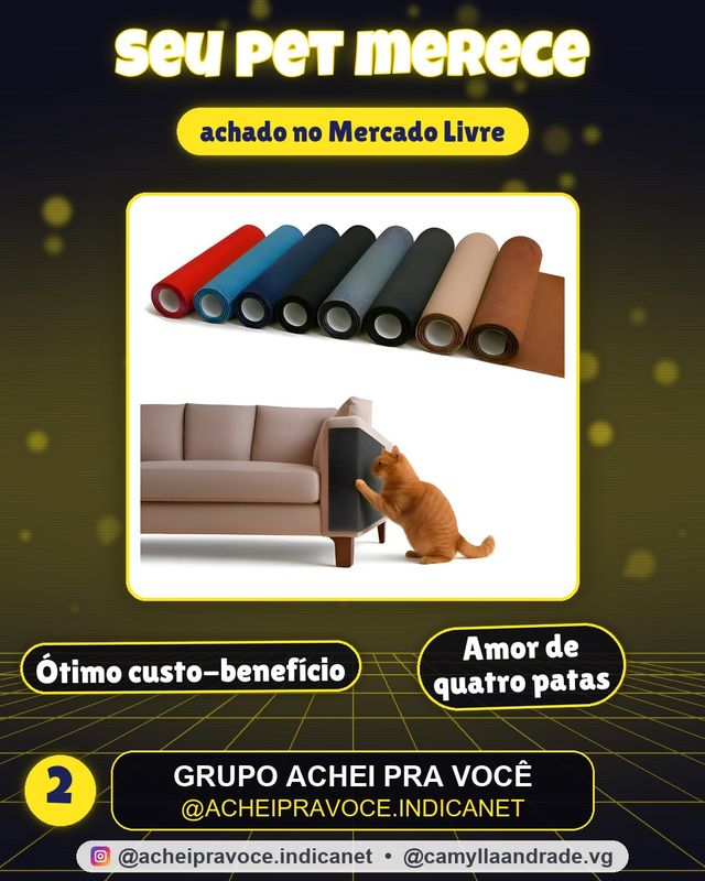 Arranhador E Protetor De Sofá Carpete Adesivo Gatos 200x50cm Cor Cinza