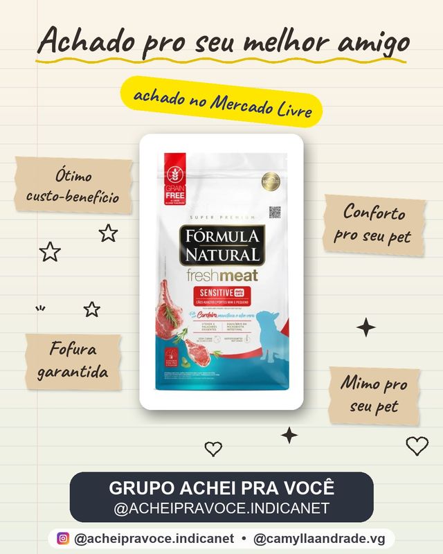 Ração P/caes Adultos Fresh Meat Sensitive Min E Peq 1kg