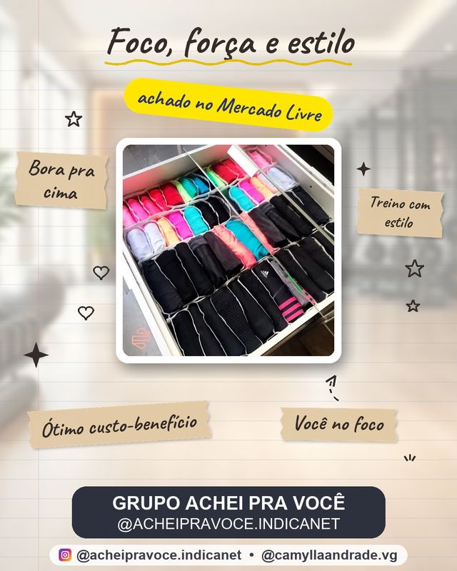 Organizador De Gavetas Para Camiseta Academia - 1 Unid