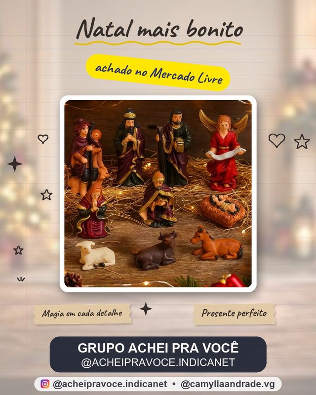 Presépio De Natal Em Resina 10 Peças Decoração Natalina