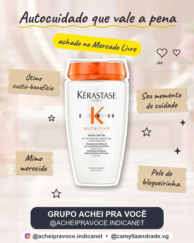 Shampoo Hidratante para Cabelos Secos, Nutrição Intensa, Brilho, Maciez, Fortalecimento e Revitalização da Fibra Capilar, Nutritive Bain Satin Kérastase, 250ml