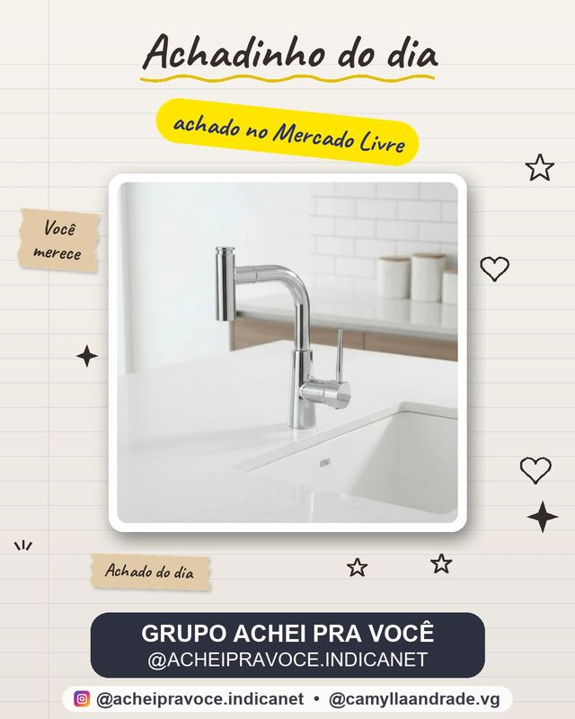 Telca Misturador lavatório QSM-F1014 Torneira Extensível Cromada Latão