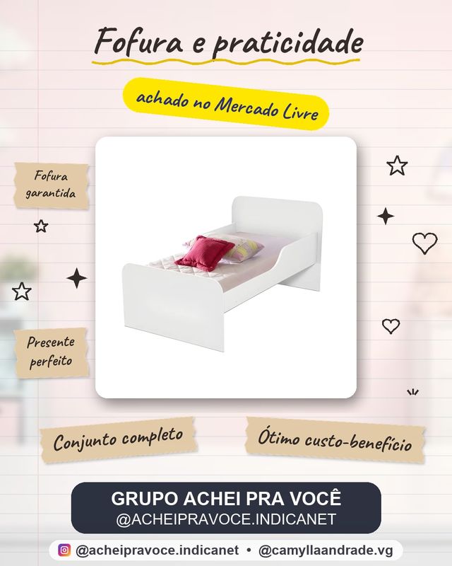 Jogo Cama Infantil Mini Cama Branca Pra Quarto Crianças Branco