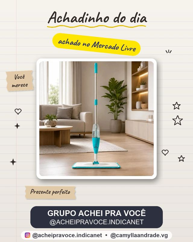 Mop Spray Com Reservatório Esfregão Vassoura Mágica Refil Wow World Of Wonders
