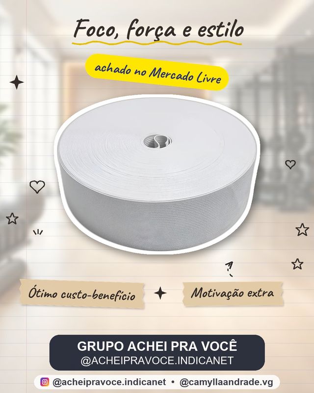 Elástico Chato Embutir Boing Branco 25m Largura 4,9cm Artesanato Roupa Fitness
