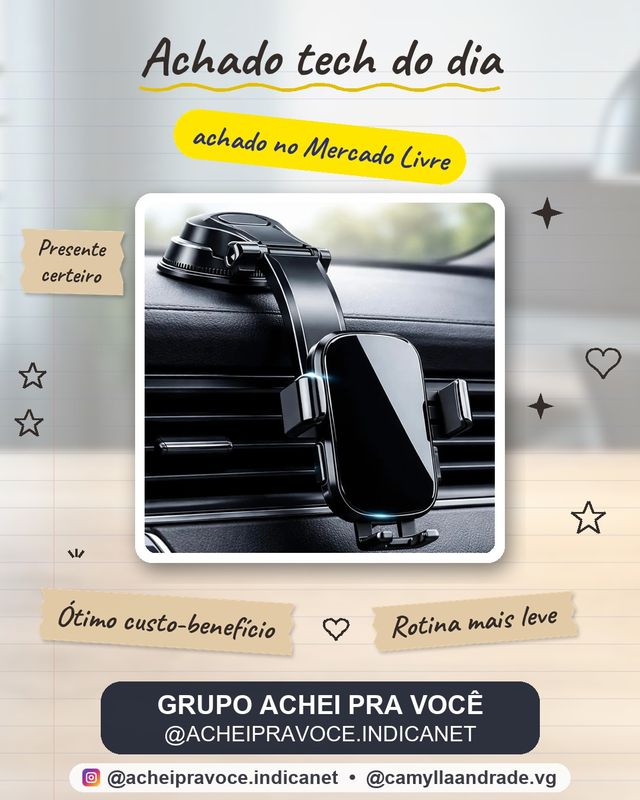 Suporte de Celular Universal AYANN para Painel e Para-brisas com Ventosa
