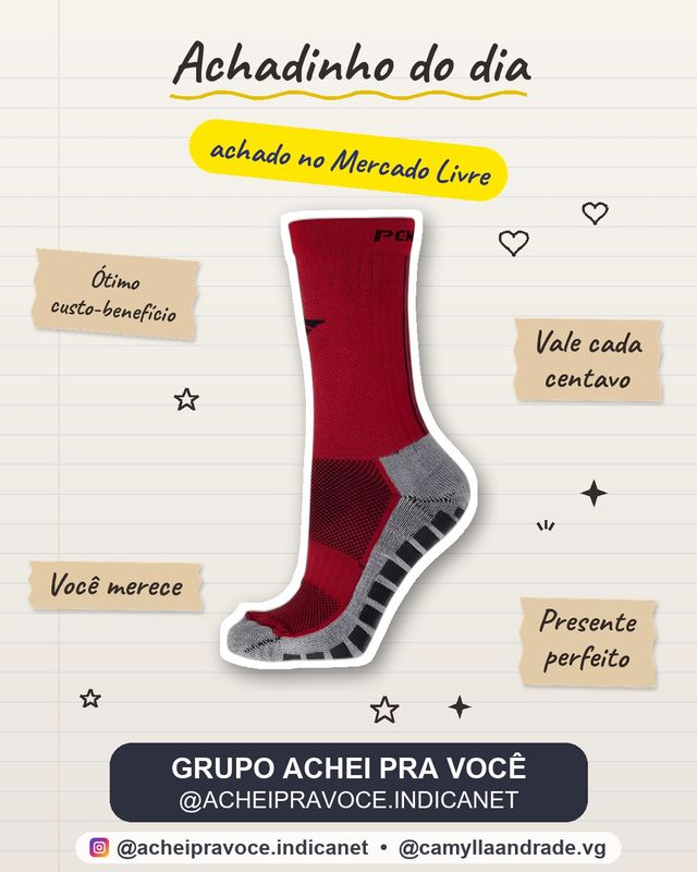 Meia Penalty Grip Cor Vermelho Tamanho Ãnico