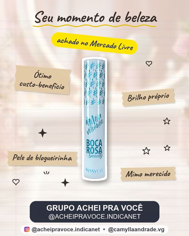 Máscara de Cílios Payot Boca Rosa Preta Volume Instantâneo