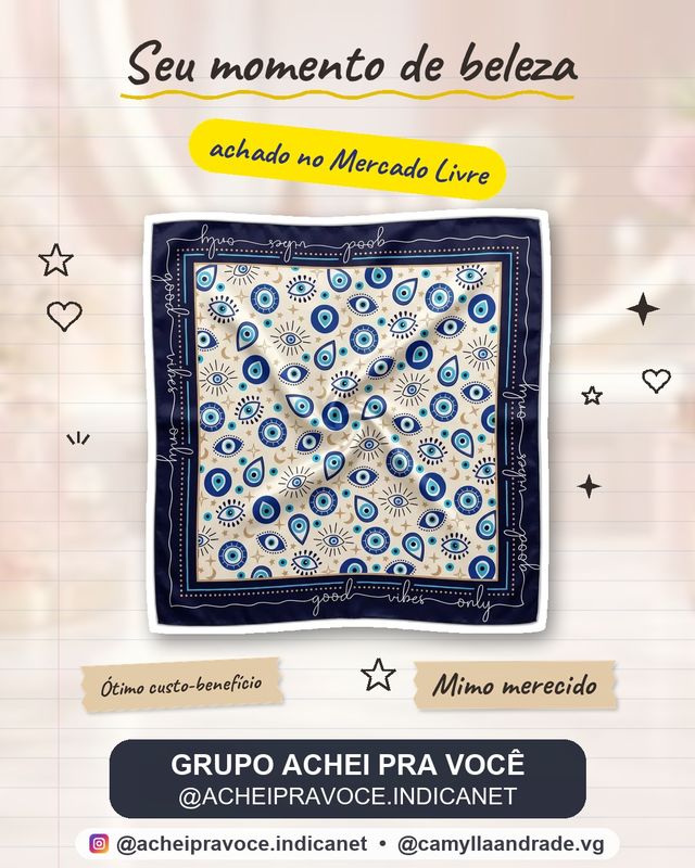 Lenço Feminino Em Cetim Bandana 45x45 Pequeno Para Cabelo Pescoço E Bolsa Multicolorido Good Vibes