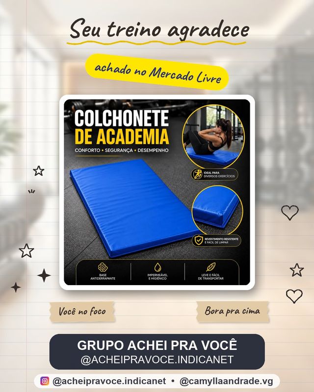 Colchonete Profissional para Academia e Yoga Antiderrapante Dobrável BPF equipamentos treino ao ar livre ou em casa tapete pilates