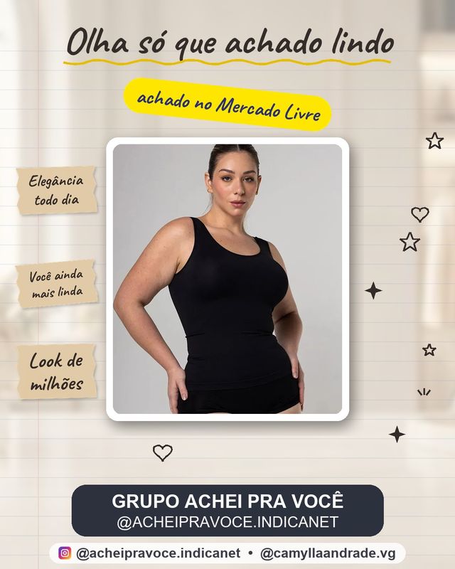Regata Modeladora Feminina Cinta Redutora Busto Alça Larga Preto G