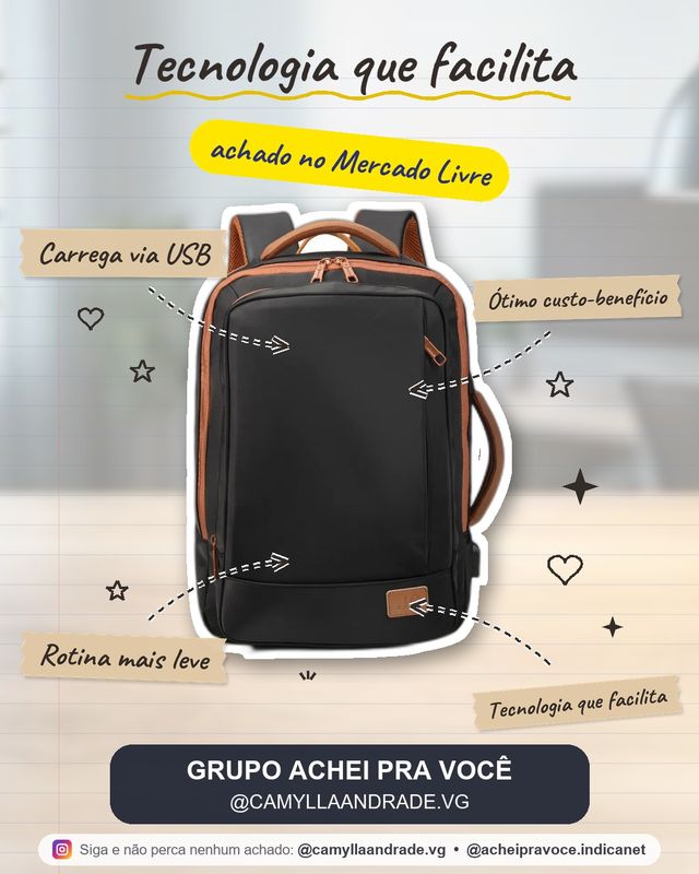 Mochila para Notebook Impermeável e Reforçada com Entrada USB – 25 a 40L, Masculina e Feminina