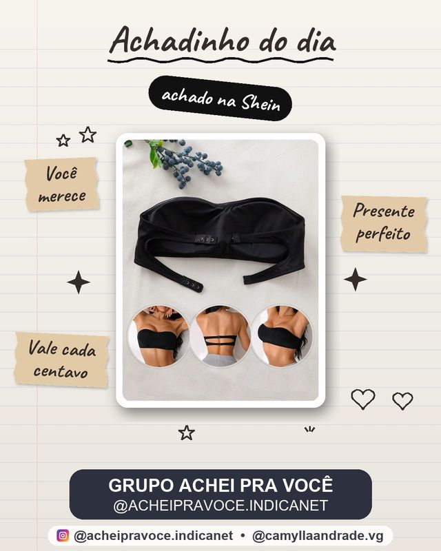 Sutiã Acolchoado Sem Arame SHEIN