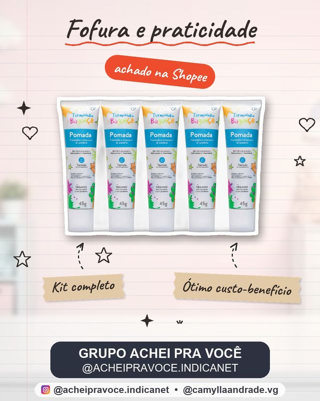Kit 5 Pomadas Preventivas para Assaduras 45g Turminha da Bagunça Pomada Bebê