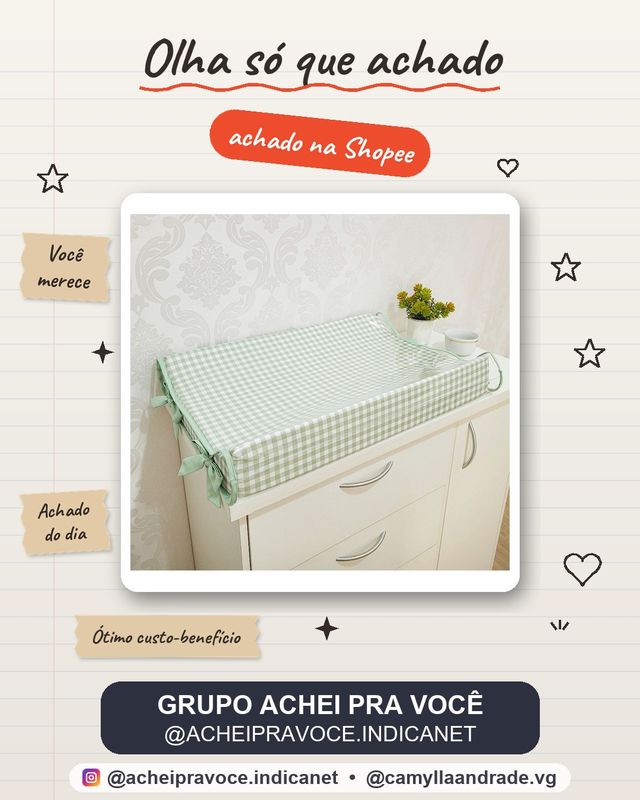 Trocador Plastificado Impermeável Anatômico Americano de Cômoda Para Troca de Fraldas